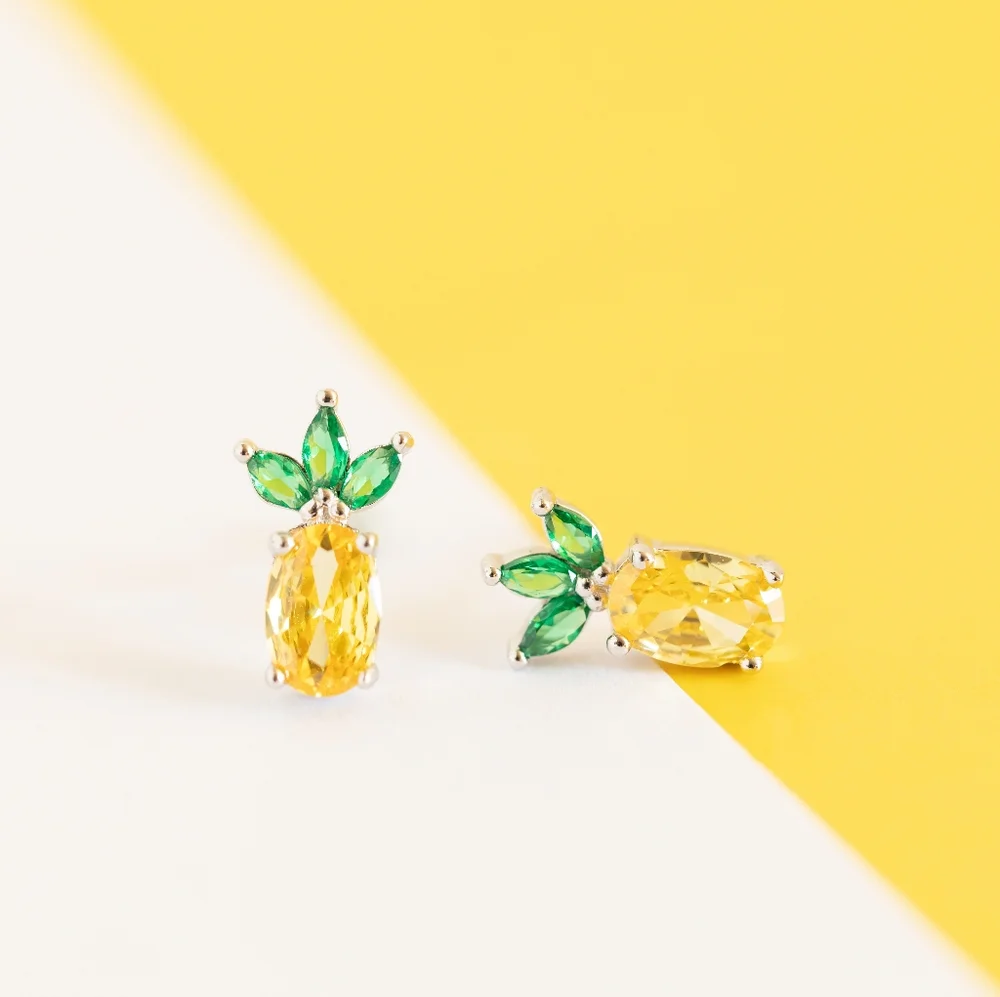 Sweet Pineapple Studs (S925) - Only 3 left! - Picture 1 of 9